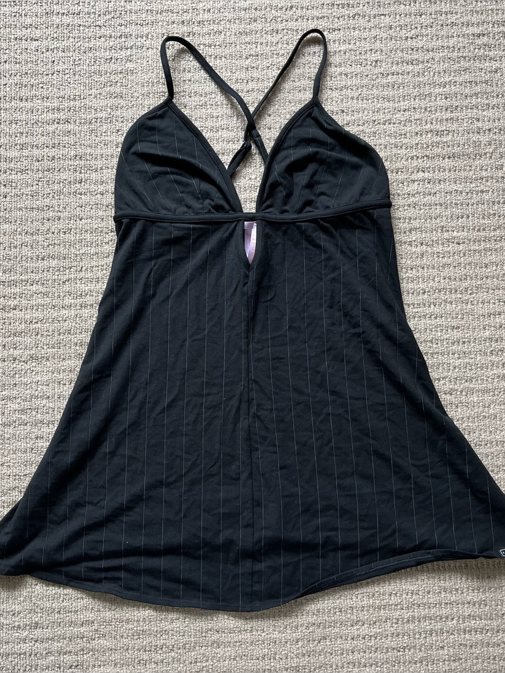 Savage X Fenty black pinstripe nightwear dress